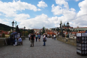 A view of Prague castle from Charles Bridge
