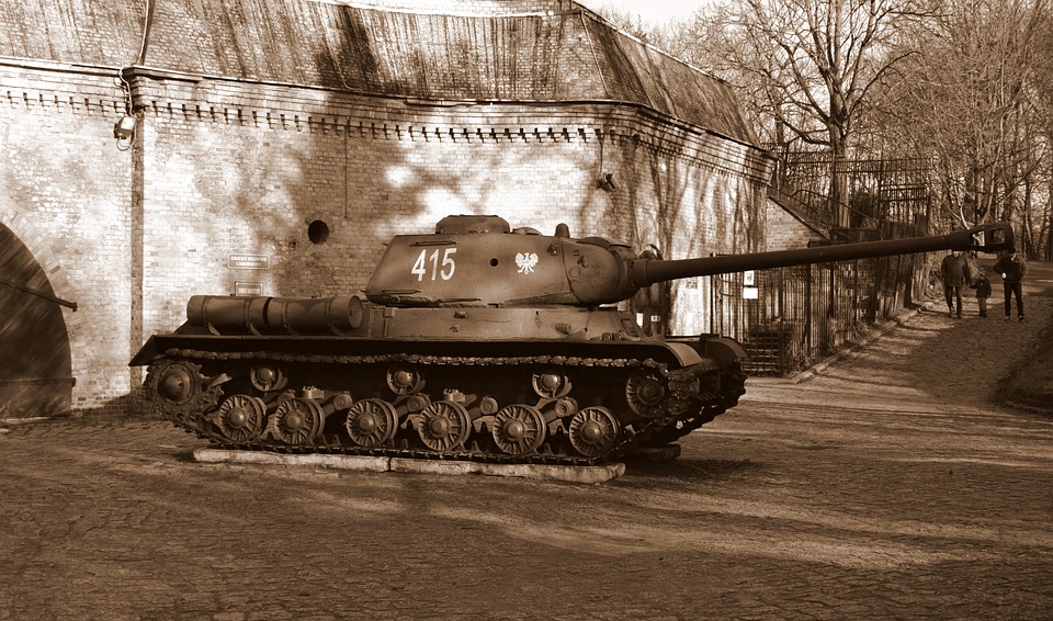 A tank in a park in Poznan